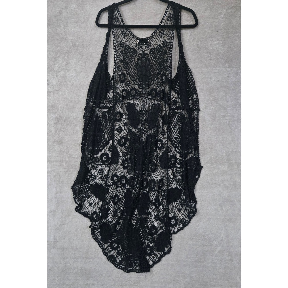 Rachel & Skye Crochet Duster Small Layering Boho Festival Hippie Fairy Grunge
